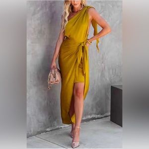 Lush Size Small Mustard Wedding Guest Dress